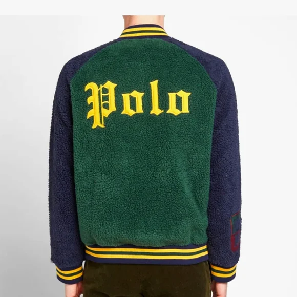 COPY POLO RALPH LAUREN HEAVY FLEECE SHERPA VARSITY JACKET